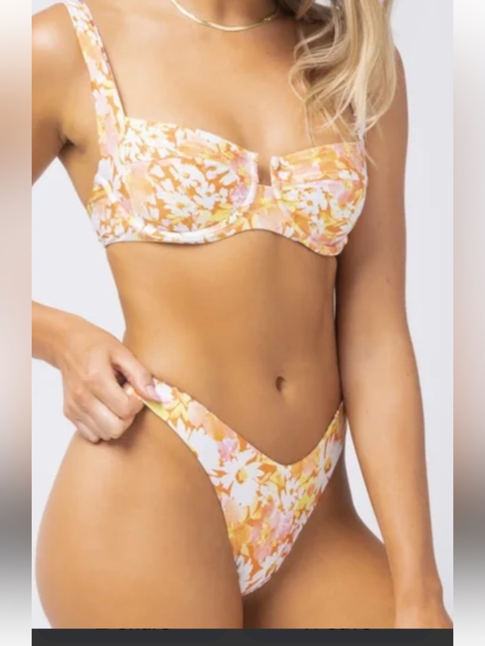 l*space Orange Floral Bikini Bottom